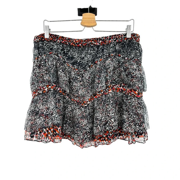 IRO Tulcie Mini Skirt Animal Printed Ruffle‎ 40 US 8 - Picture 1 of 7